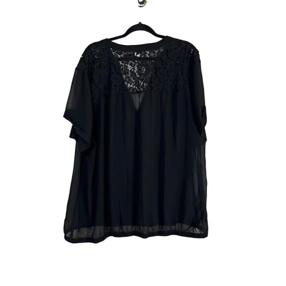 Torrid Top Women 4X Black Pullover Sheer Lace Floral Neutral Whimsigoth Fairy - Picture 9 of 15